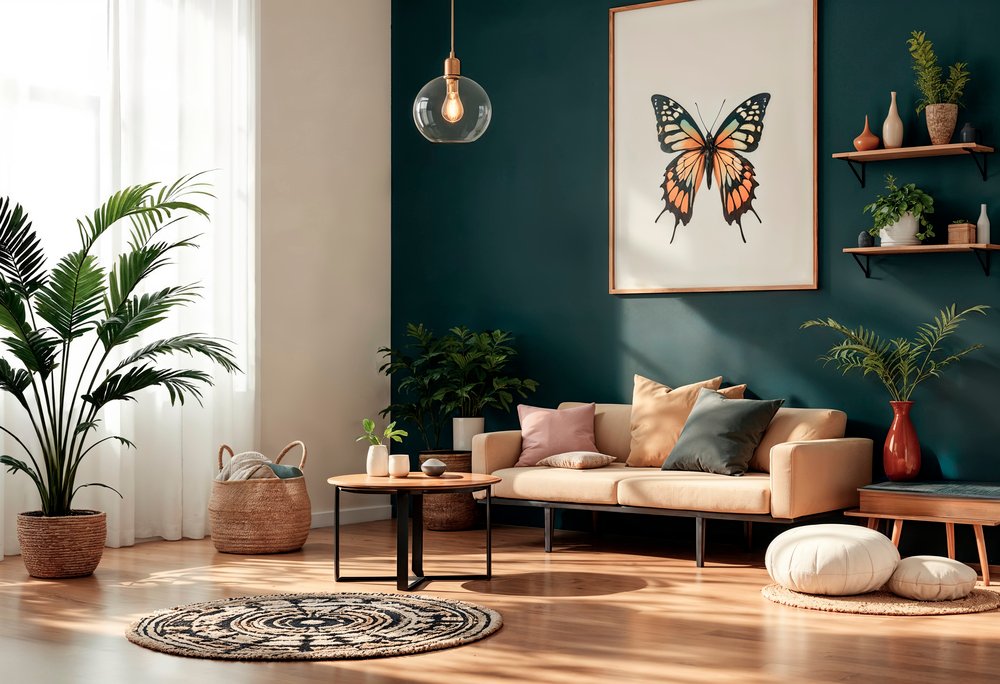 Warm wooden interior room